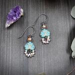Load image into Gallery viewer, Pink opal and Czech Glass Earrings
