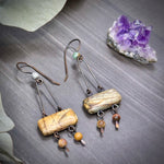 Load image into Gallery viewer, Red Creek and Polychrome Jasper Earrings in Copper
