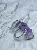 Load image into Gallery viewer, Made To Order- Herkimer Diamond, Sterling Silver Hoop Earrings

