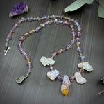 Load image into Gallery viewer, Druzy, Citrine, Cacoxenite, and Czech Glass Necklace
