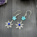 Load image into Gallery viewer, Lapis, Amazonite, and Sterling Silver Earrings

