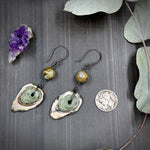 Load image into Gallery viewer, Rainforest Jasper and Artisan Glass Earrings

