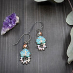 Load image into Gallery viewer, Pink opal and Czech Glass Earrings
