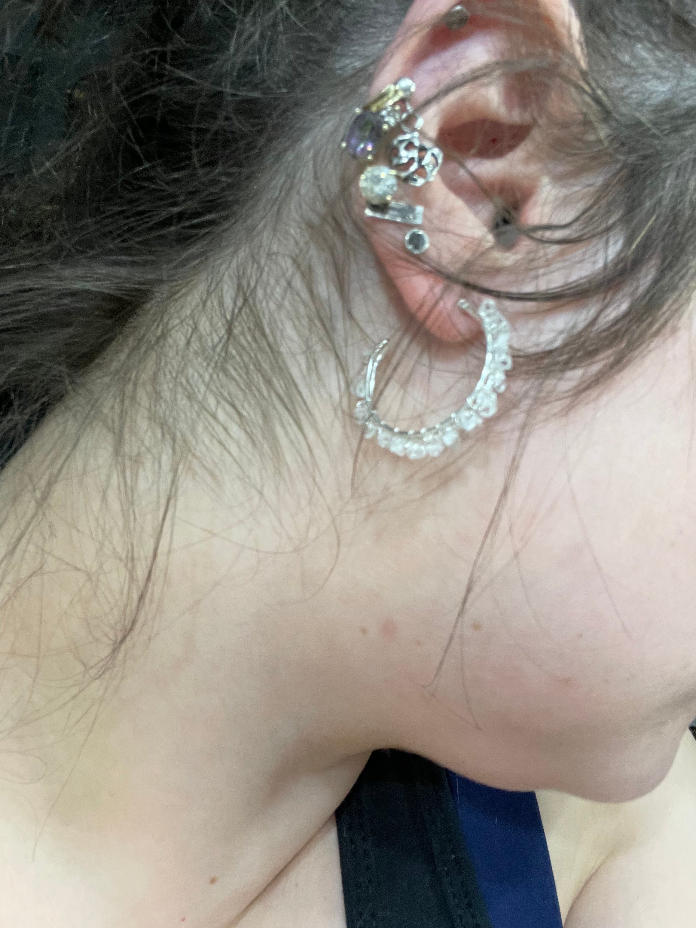 Made To Order- Herkimer Diamond, Sterling Silver Hoop Earrings