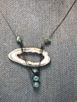 Load image into Gallery viewer, Apatite, Sterling Silver, and Druzy necklace
