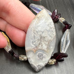 Load image into Gallery viewer, Garnet, Czech Glass, and Laguna Lace Agate
