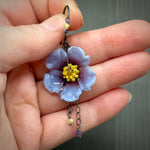 Load image into Gallery viewer, Amethyst and Yellow Opal Floral Earrings
