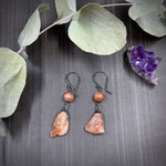 Load image into Gallery viewer, Sterling Silver Sunstone Earrings
