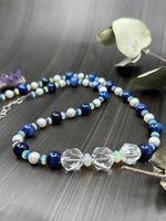 Load image into Gallery viewer, Luxurious AAA Kyanite, Ethiopian Faceted Opals, and Pearls necklace
