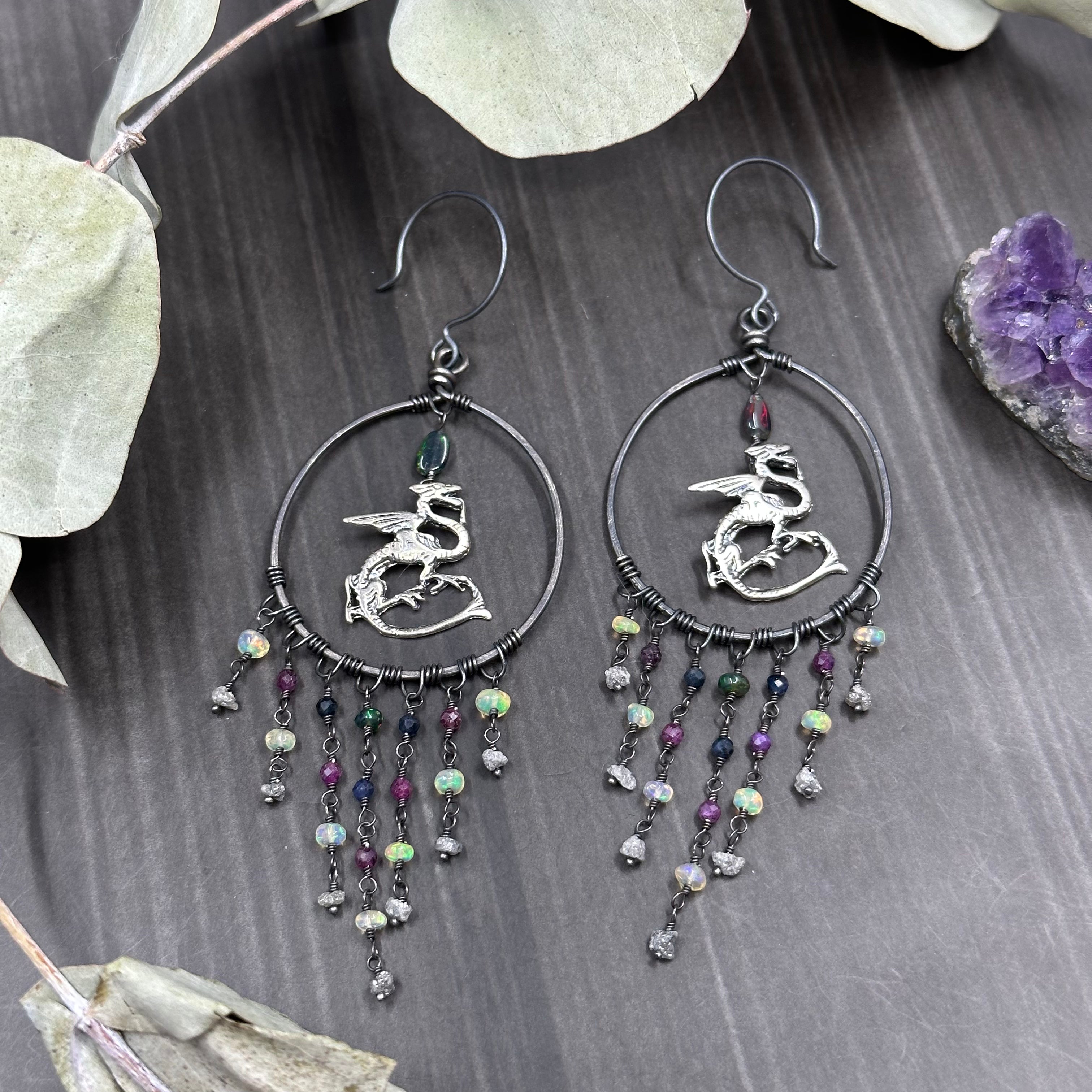Dragon Hoard Silver Earrings