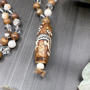 Long Knotted Silk Dragon Necklace