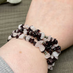 Load image into Gallery viewer, Rose Quartz, Garnet, and Pyrite Convertible Necklace
