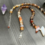 Load image into Gallery viewer, Carnelian, Dragon Vein Agate, and Sterling Silver Necklace
