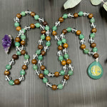 Load image into Gallery viewer, Quartz, Aventurine, Jasper, and Silk Long Knotted Necklace
