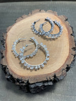 Load image into Gallery viewer, Made To Order- Herkimer Diamond, Sterling Silver Hoop Earrings

