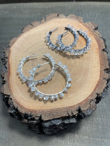 Made To Order- Herkimer Diamond, Sterling Silver Hoop Earrings