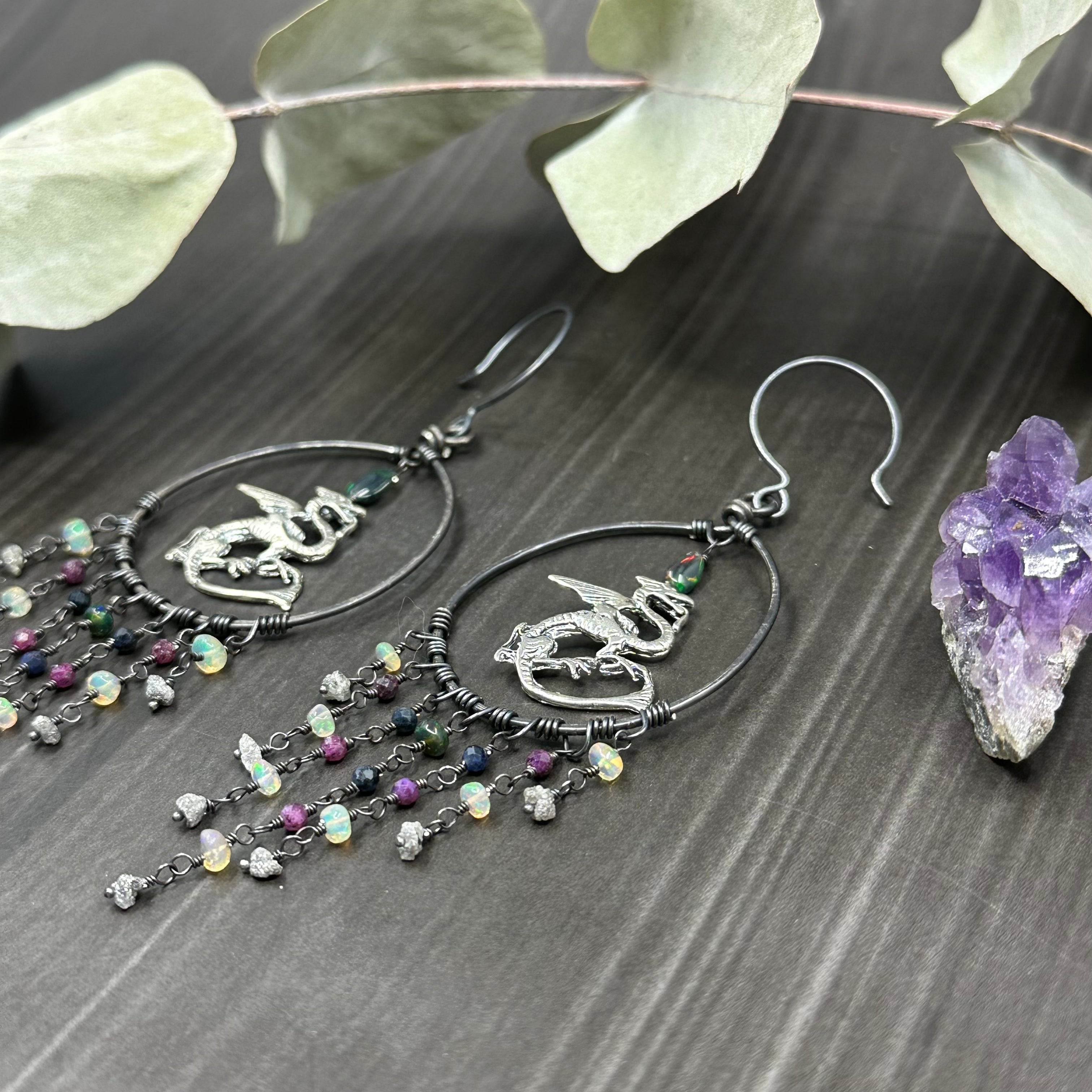 Dragon Hoard Silver Earrings