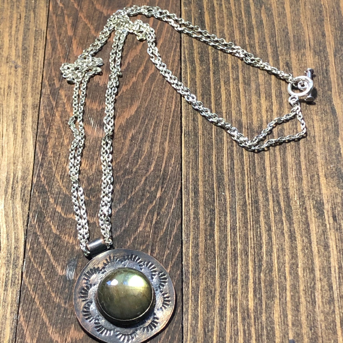 Copper and Labradorite pendant