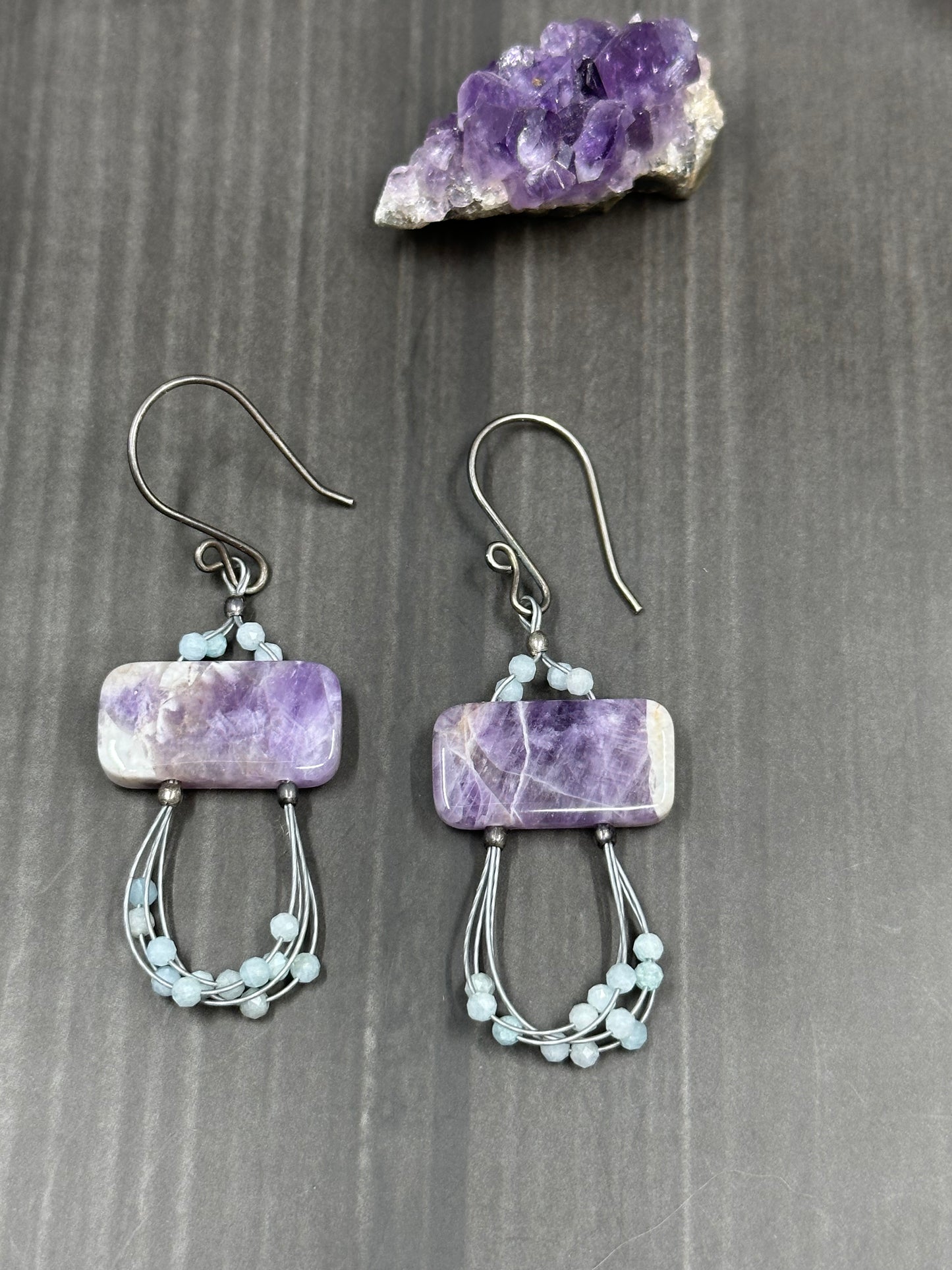 Amethyst and Aquamarine Earrings