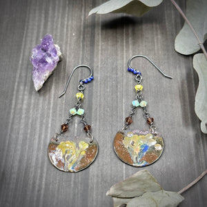 Artisan Enamel with crystals and Lapis