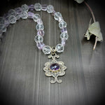 Load image into Gallery viewer, Amethyst and Crystal Quartz Sterling Silver Necklace
