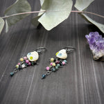 Load image into Gallery viewer, Tourmaline and Shell Cascade Earrings
