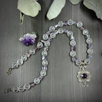 Load image into Gallery viewer, Amethyst and Crystal Quartz Sterling Silver Necklace
