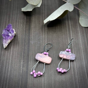 Phosphosiderite and Porcelain Jasper Earrings