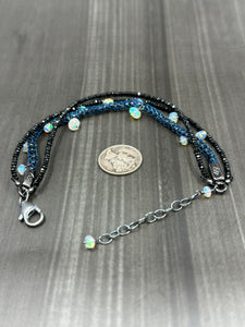 Opal, Spinel, and Silversilk bracelet "Wait for Me"